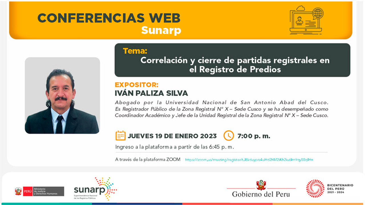 Conferencia Web Sunarp – 19 de Enero 2023
